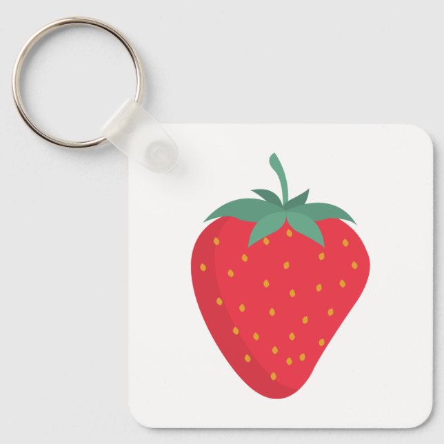 Cute Big Strawberry Keychain Nyckelring (Framsida)