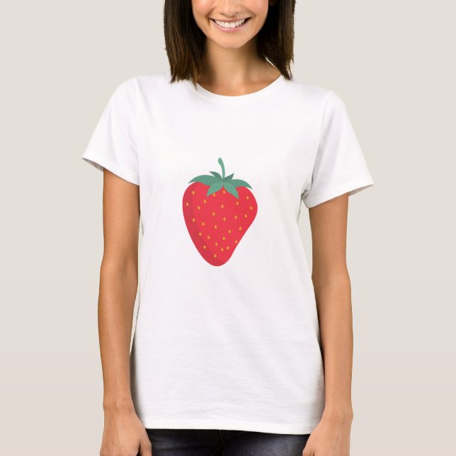 Cute Big Strawberry T-Shirt (Framsida)