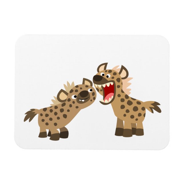 Cute Big Teethed Tecknad Hyenas Flexible Magnet (Horisontell)