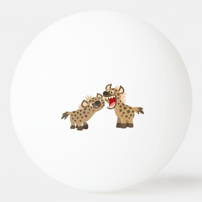 Cute Big Teethed Tecknad Hyenas Ping Pong Boll (Framsidan)