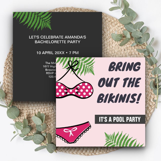 Cute Bikini Bachelorette Bassäng-partiets inbjudan (Skapare uppladdad)
