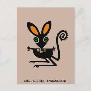 Cute BILBY - Hotat djur - Marsupial - Vykort
