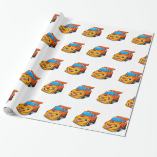Cute-bilen med sporadisk låga Välj bakgrund fär Presentpapper