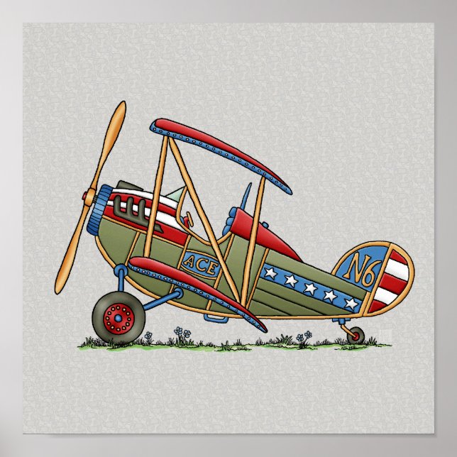 Cute Biplane Poster (Framsidan)