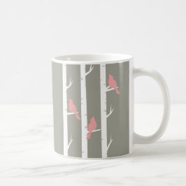 Cute Birch Träd Bird Mönster Kaffemugg
