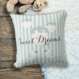 Cute Bird Baby blue Rand Nursery/Kids Room Kudde