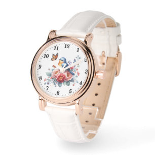 Cute bird blomsterfluga armbandsur