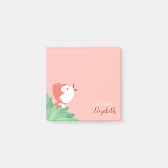 Cute Bird Chick Sol Girl Post-it Block (Framsida)