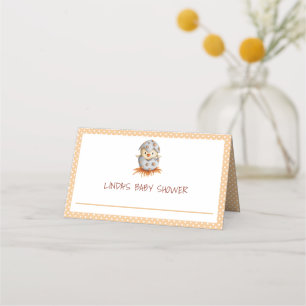 Cute Bird Gender Neutral Baby Shower Placeringskort