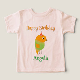 Cute Bird Grattis på födelsedagen Gift-Girl Småbar T Shirt
