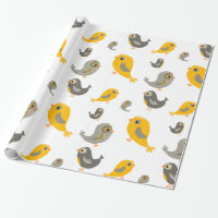 Cute bird - gult och grått