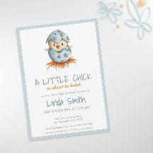 Cute Bird Hatching Boy Blue Shower