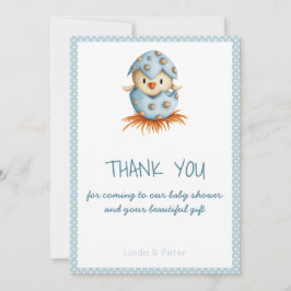 Cute Bird Hatching Boy Shower Tack för kortet Inbjudningar