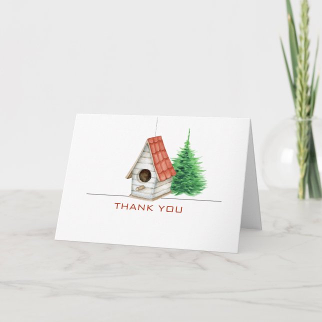 Cute Bird House Realtor eller Mortgage - tackkort (Framsida)