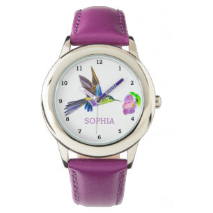 Cute Bird Hummingbird Blommigt Girly Kids Armbandsur
