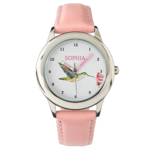 Cute Bird Hummingbird Blommigt Girly Kids Armbandsur