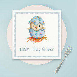 Cute Bird in Nest Baby Shower Pappersservett