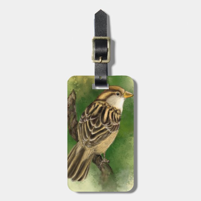 Cute Bird Luggage Tag Bagagebricka (Vertikal Framsida)