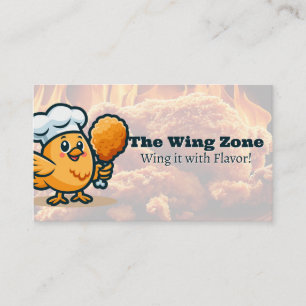 Cute Bird Mascot Fried Chicken Restaurang Visitkort