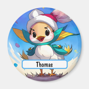 Cute Bird med Anpassadets namn Magnet