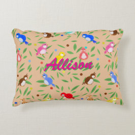 Cute Bird Mönster accent Pillow Prydnadskudde