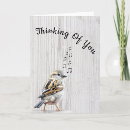 Cute Bird Musik noter tänker på ditt kort
