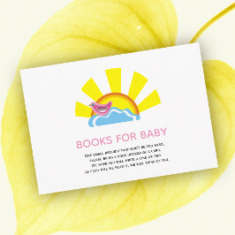 Cute bird och sol Bokar for Baby Shower Tilläggskort