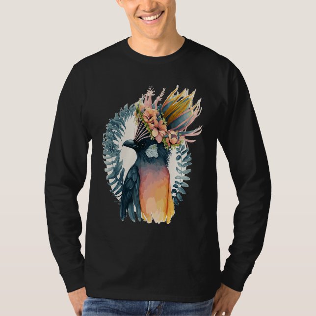 Cute Bird Of Paradise Bird Flower Crown Pet Birds  T Shirt (Framsida)