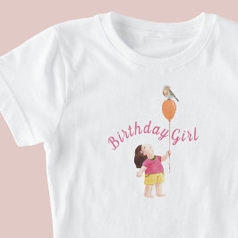 Cute Bird på Balloon Barns födelsedag Party T Shirt
