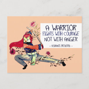 Cute Bird Positive Quote on Strength and Courty Vykort