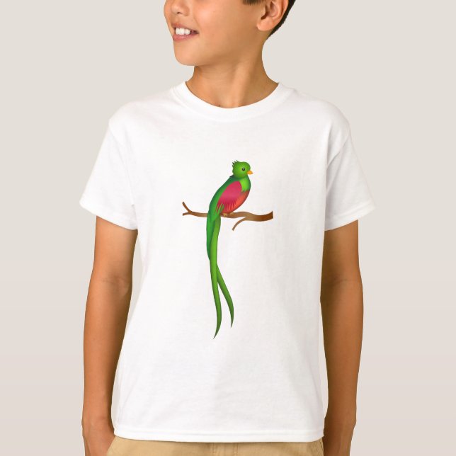 Cute bird Quetzal Tee Shirt (Framsida)