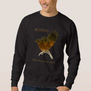 Cute Bird Robin Redbröst-signatur från Gud Symboli Lång Ärmad Tröja
