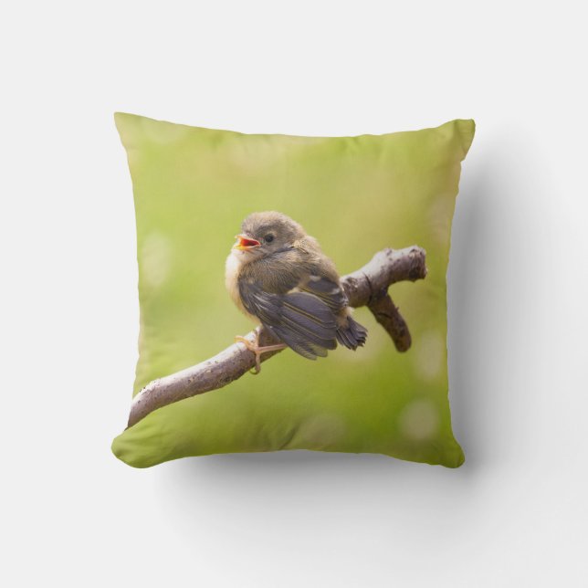 Cute bird sjunger lyckligt på en sommardag kudde (Framsida)