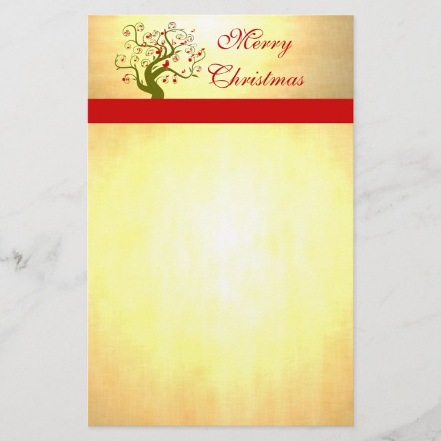 Cute Bird Swirl Träd-gåvor och inbjudningar Brevpapper (Framsida)