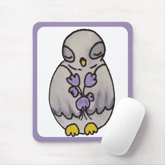 Cute Bird Teckning Uggla Musmatta (Med mus)