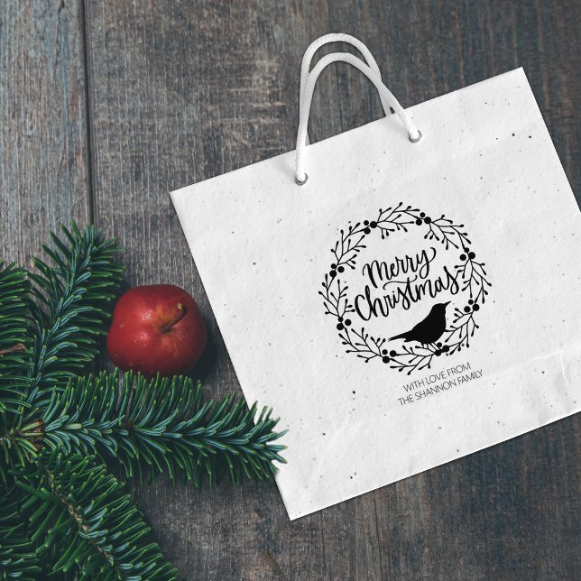 Cute Bird WAN God jul, Family Large Stämpel (Skapare uppladdad)