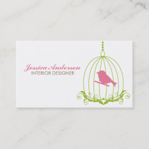 Cute Birdcage Visitkort