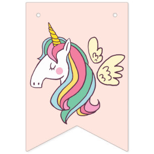 Cute Birdday Doodle Flying Rainbow Unicorn Vimplar