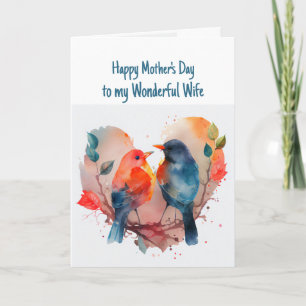 Cute Birds av arten Lycklig Mors dag Kort