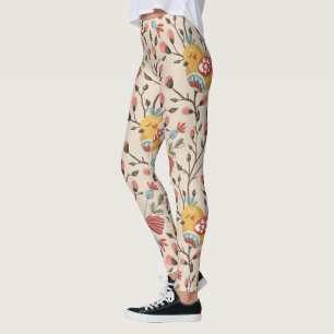Cute Birds Boho Mönster Leggings