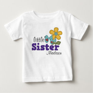 Cute Birds Daisy Flower Little Sister T Shirt
