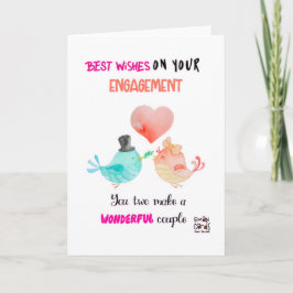 Cute Birds Engagement Card Kort