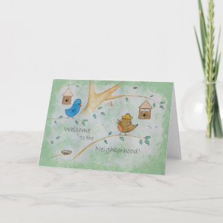 Cute Birds i ett nytt grannland i Träd Kort