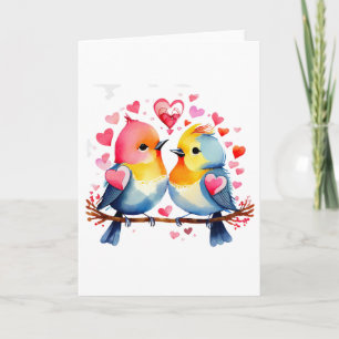 Cute Birds i Kärlek BLANK Kort
