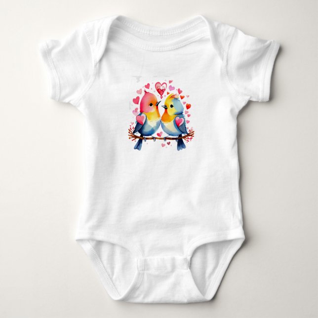 Cute Birds i Kärlek T Shirt (Framsida)