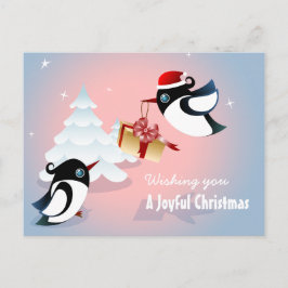 Cute Birds Julklapp Helg Vykort