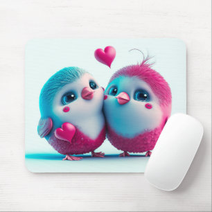 Cute Birds Kärlek Hearts Valentine Inspired Artwor Musmatta