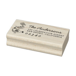 Cute Birds Script Family Namn & Returadress Stämpel