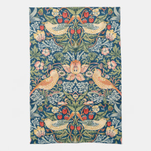 Cute Birds, Strawberry Thief Vintage Art Kökshandduk