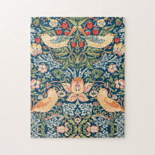 Cute Birds, Strawberry Thief Vintage Art Pussel